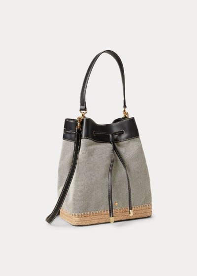 Bolsa Ralph Lauren Mujer Negros - Canvas Debby Drawstring - BPGRE0836